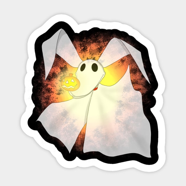 Zero the ghost dog Sticker by AndrewKennethArt